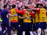 Jugadores de Chivas celebran el 1-1 vs Cruz Azul en la semifinal de vuelta del Clausura 2026.