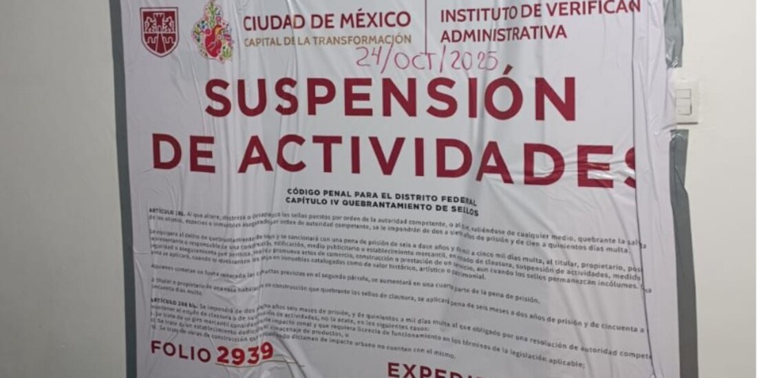 Inmueble clausurado por las autoridades.