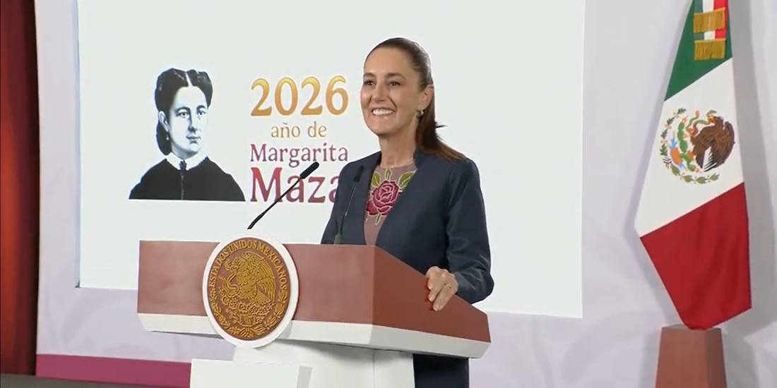 Claudia Sheinbaum este lunes en Palacio Nacional.