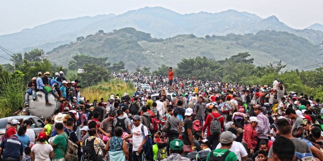 Migrantes en su intento por llegar a Estados Unidos, vía México..