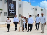 La Presidenta Claudia Sheinbaum durante la entrega de Viviendas para el Bienestar en Yucatán, el 17 de octubre de 2026.