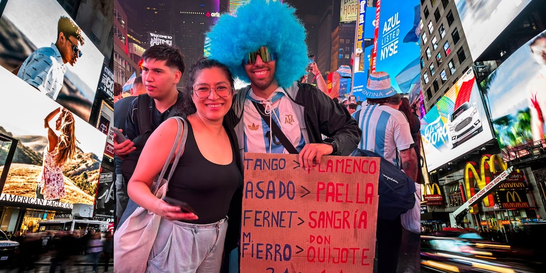 Afición de la Selección de Argentina inunda las calle de Nueva York.