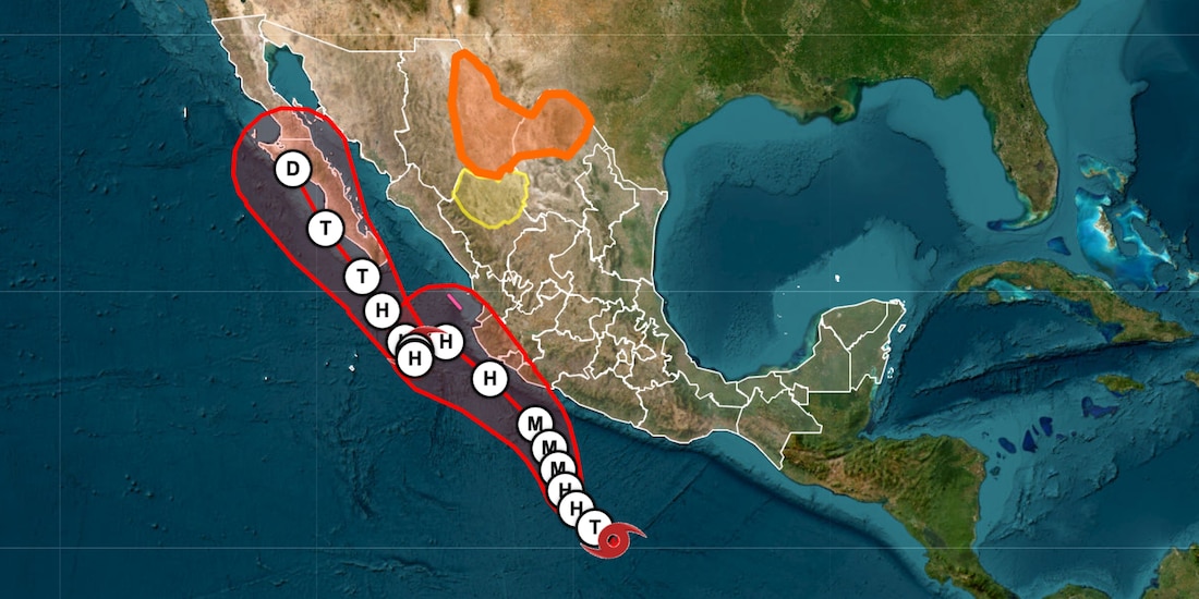 Trayectoria del huracán Simón