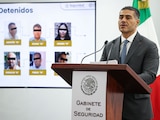 El secretario de Seguridad Pública, Omar García Harfuch, en conferencia de prensa el 20 de mayo de 2026.