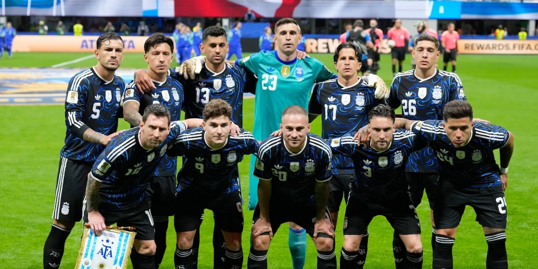 Jugadores de Argentina antes de la semifinal de la Copa del Mundo 2026 contra Inglaterra.