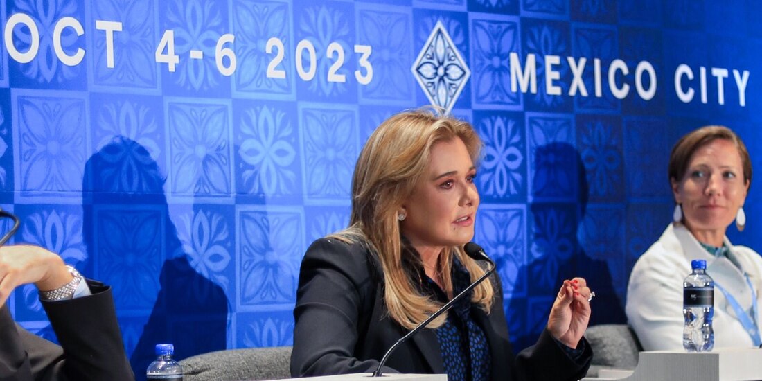 la Gobernadora de Chihuahua participó en el Foro Capital Norte, organizado por la US-Mexico Fundation, ayer.