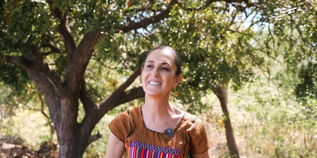 La mandataria, ayer, en Oaxaca.