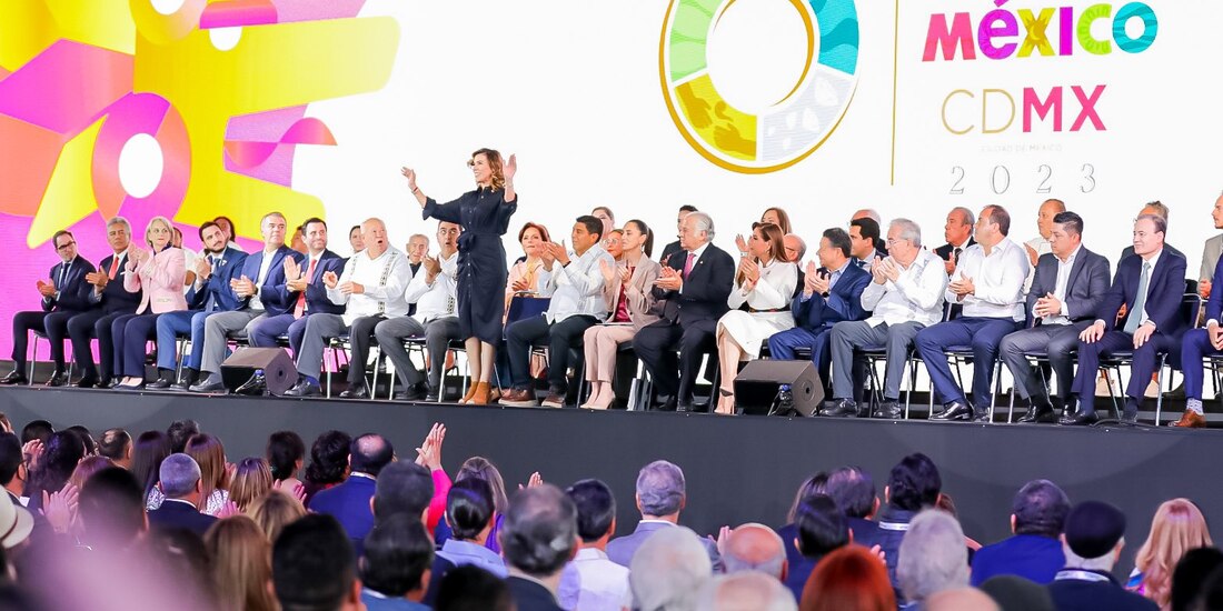 La gobernadora de Baja California, Marina del Pilar Avila Olmeda participó en el arranque del Tianguis Turístico 2023