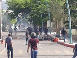 Los manifestantes señalaron ser estudiantes de la Normal Rural Mactumactzá.