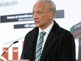 Víctor Rodríguez Padilla, director de Pemex, ayer en conferencia de prensa.