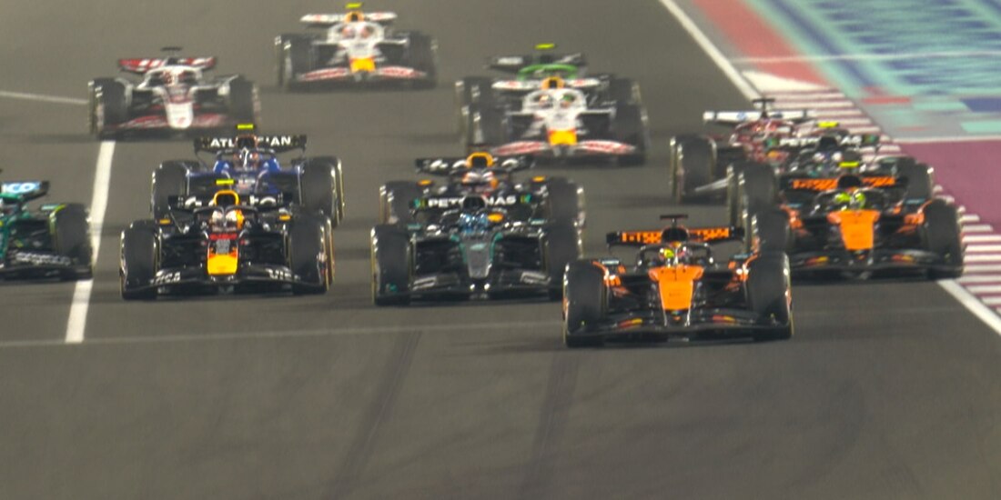 Una acción del sprint del GP de Qatar de F1