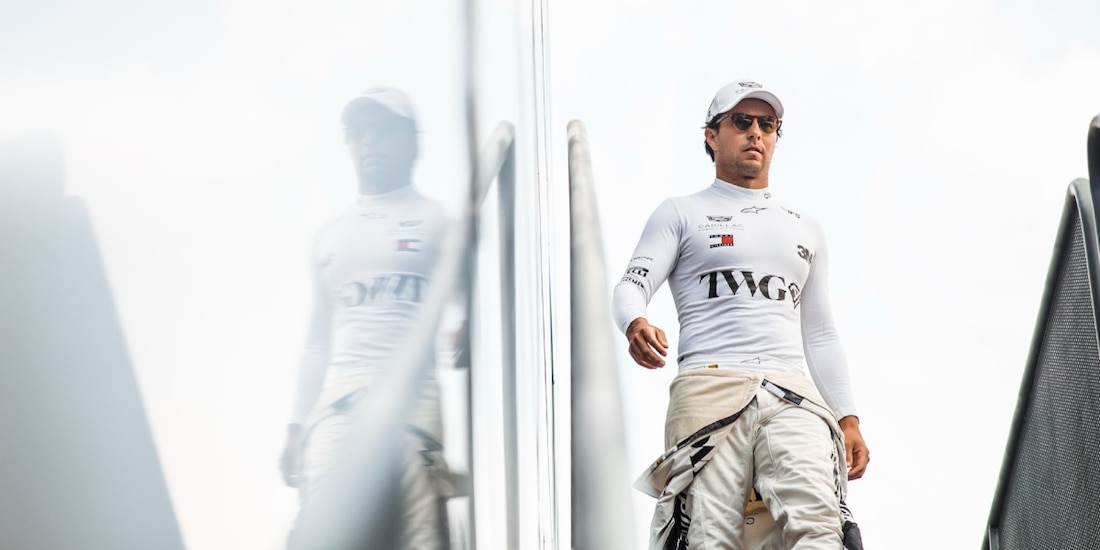 Checo Pérez en una carrera de la F1