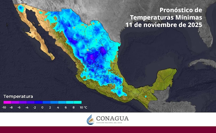 Pronóstico de temperaturas mínimas 11 de noviembre