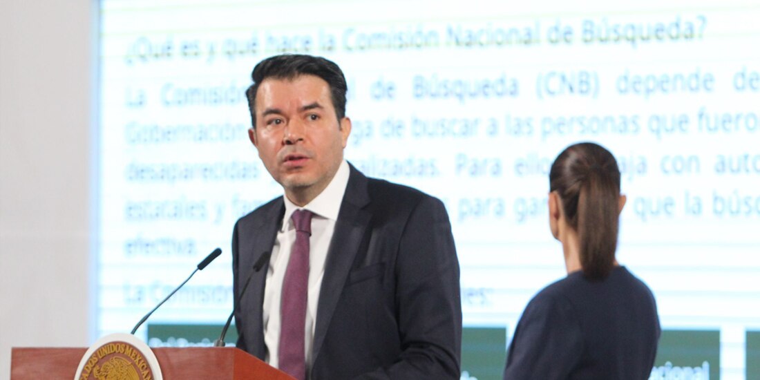 Arturo Medina, subsecretario de Gobernación, en conferencia matutina, ayer.