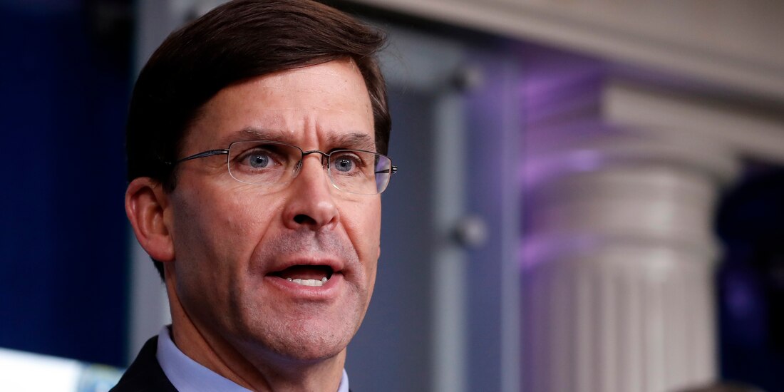 El Secretario de Defensa, Mark Esper, en la Casa Blanca en Washington, el 1 de abril de 2020.