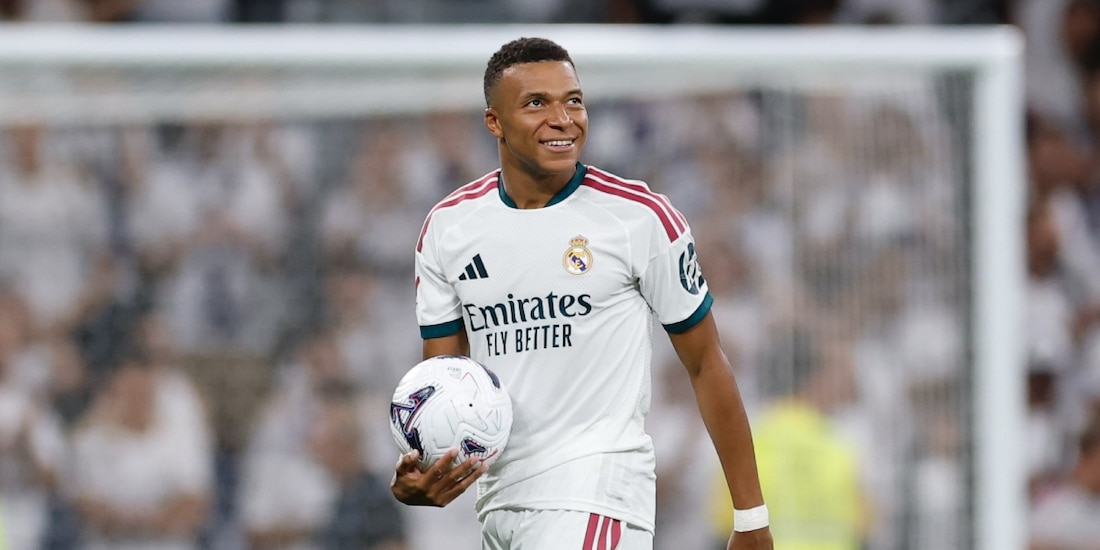 Kylian Mbappé en un partido con el Real Madrid