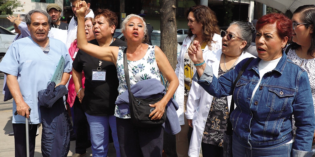Trabajadores del Hospital Xoco, el pasado 7 de abril