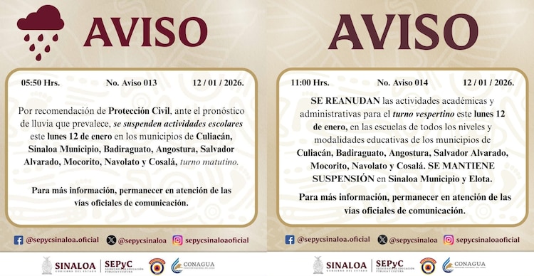 SEP suspende clases por frío