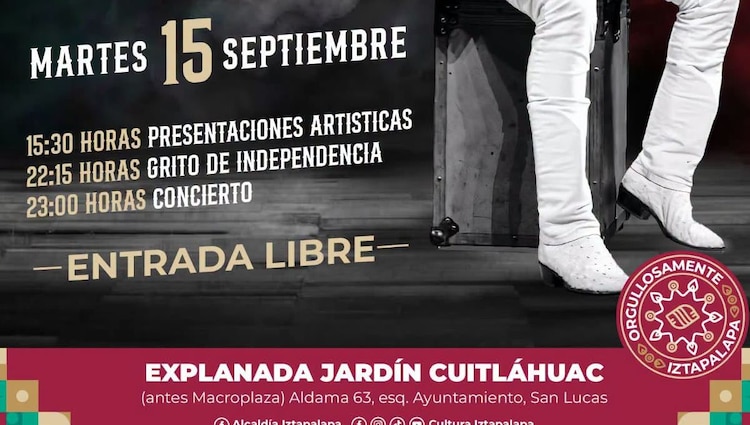 La cumbia tropical y la salsa encenderán la pista de baile en el corazón de Iztapalapa para la noche del 15 de septiembre durante las Fiestas Patrias 2026.