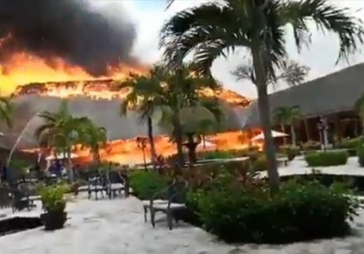 Incendio en el Hotel Grand Palladium, en la Riviera Maya