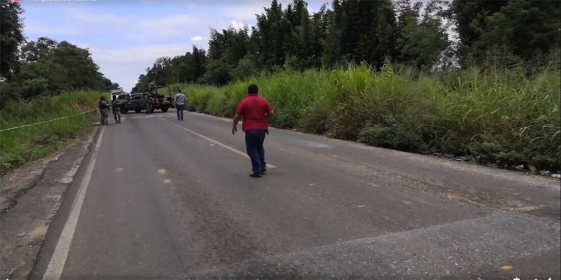 Camino en el que atacaron al comandante municipal de Jesús Carranza