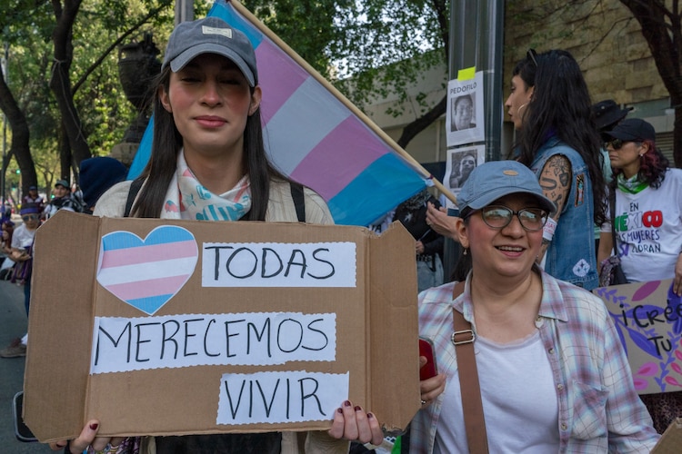 Marcha por el Día Internacional de la Mujer en la Ciudad de México, el 8 de marzo de 2026.
