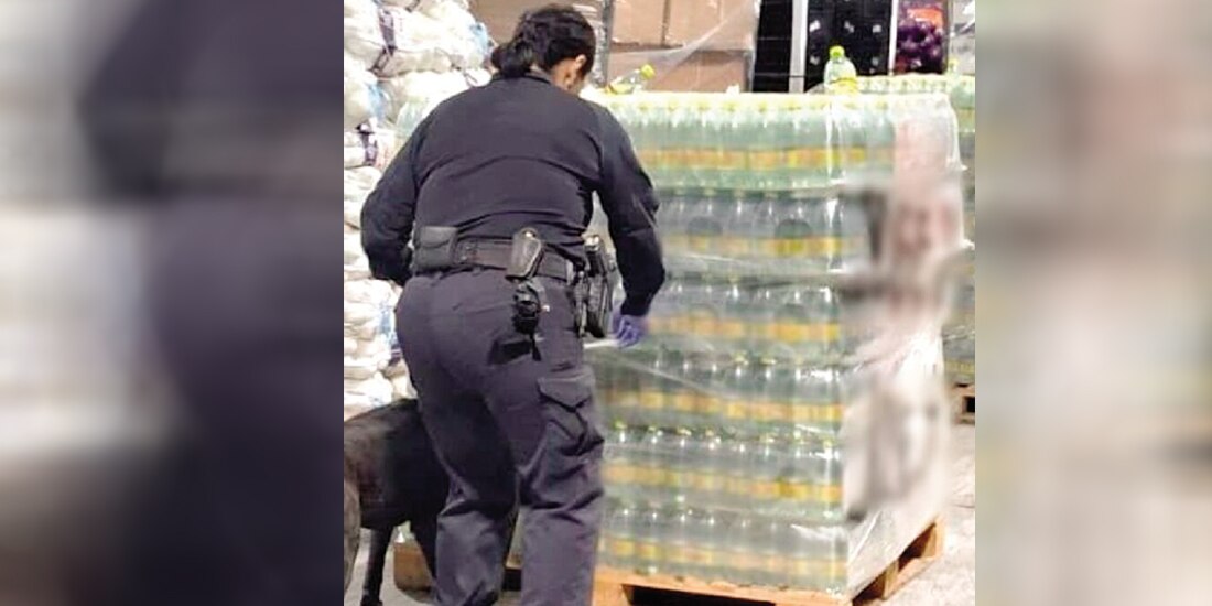 Autoridades decomisaron cargamento de agua mineral con metanfetamina, ayer