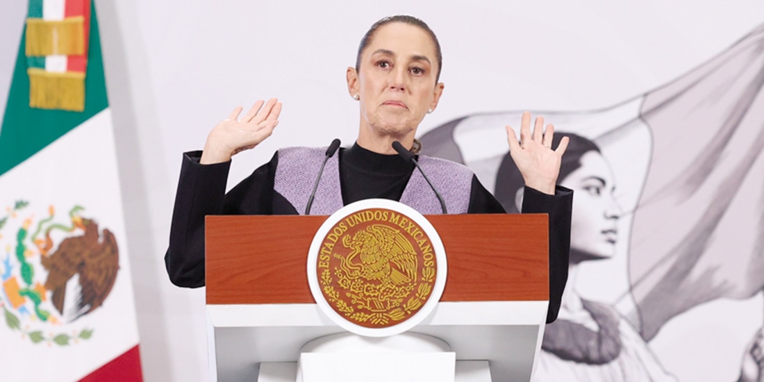 Claudia Sheinbaum, Presidenta de México, en conferencia matutina desde Palacio Nacional, el jueves.