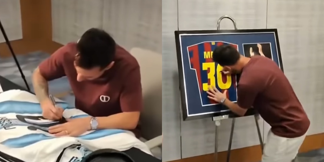 La sesión de autógrafos de Lionel Messi fue organizada por una empresa de memorabilia deportiva.