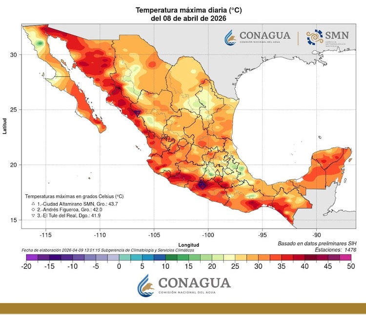 Temperatura 8 de abril