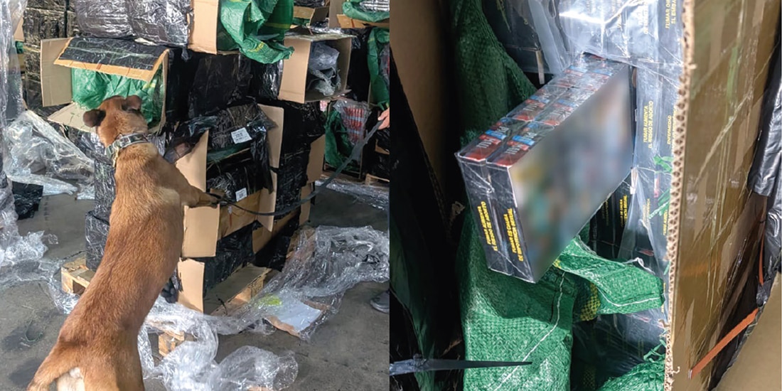 MERCANCÍA APÓCRIFA resguardada en el AICM durante una revisión, ayer