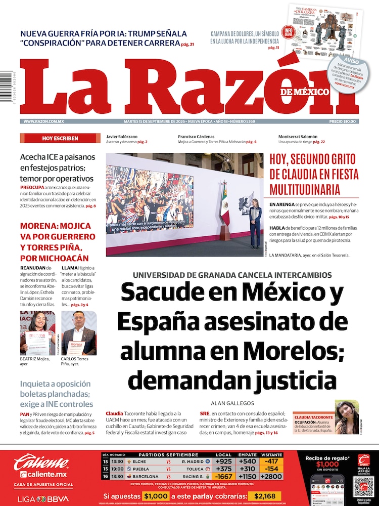La Razón 15 Septiembre 2026