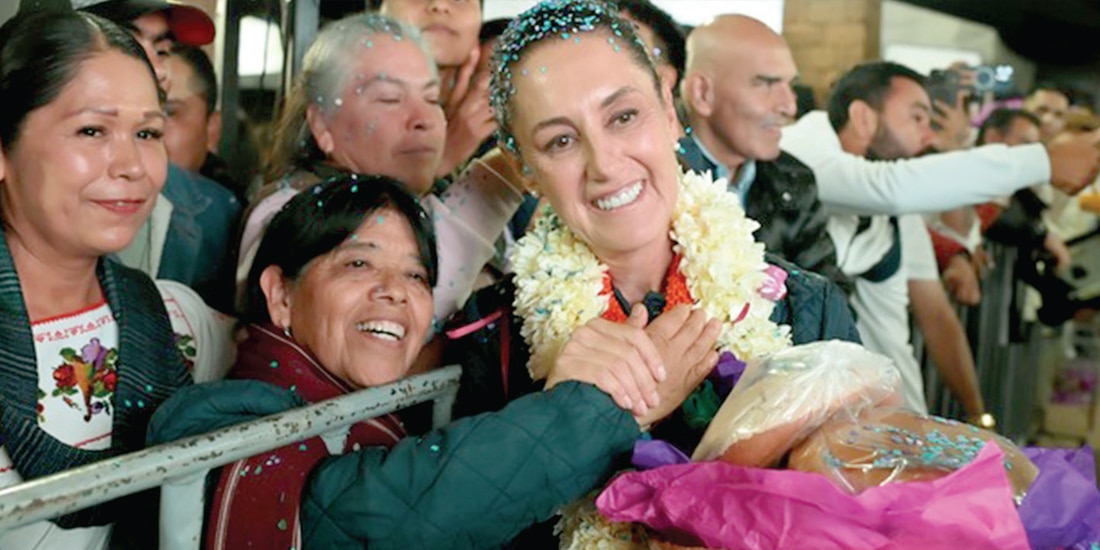 La presidenta Claudia Sheinbaum, en Pátzcuaro, ayer.