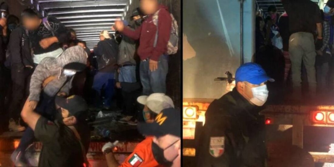 El Instituto Nacional de Migración comentó que el conductor del tráiler y el vehículo serán puestos a disposición del Ministerio Público.