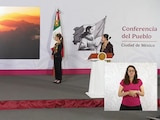 Claudia Sheinbaum junto a la titular de Turismo federal este viernes en Palacio Nacional.