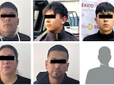 FOTOGRAFÍAS DE LOS seis presuntos extorsionadores detenidos este mes, entre los que hay un menor.
