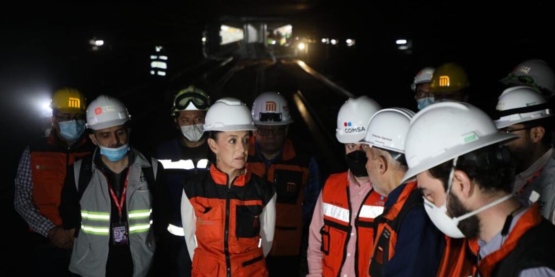 Supervisa Sheinbaum trabajos de Línea 1