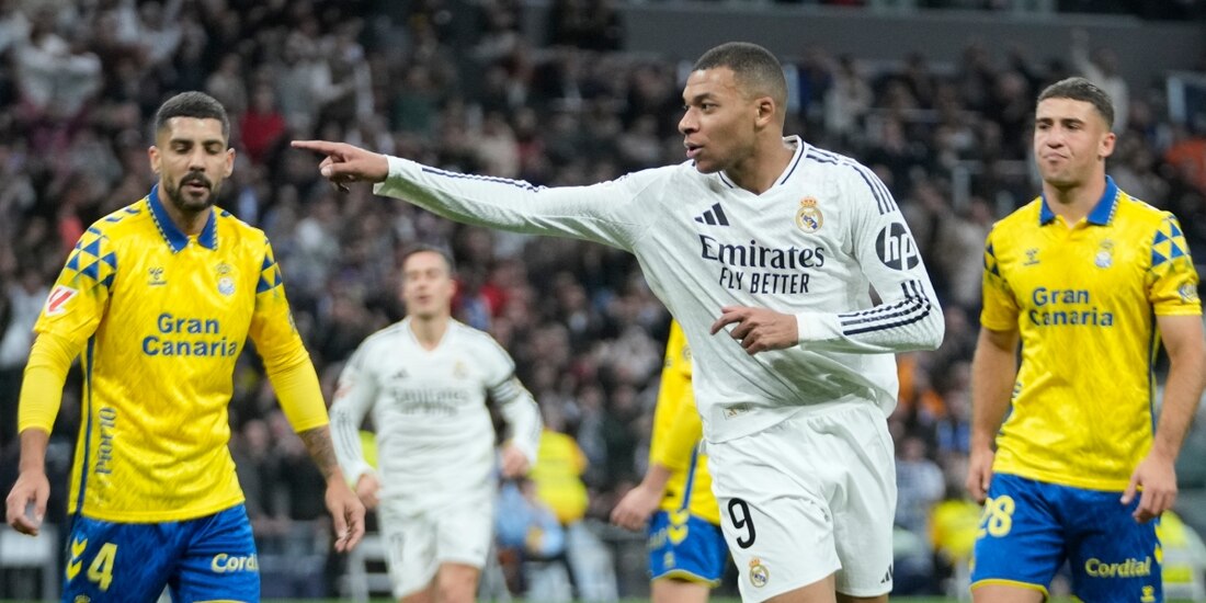 Kylian Mbappé celebra uno de sus goles ante Las Palmas