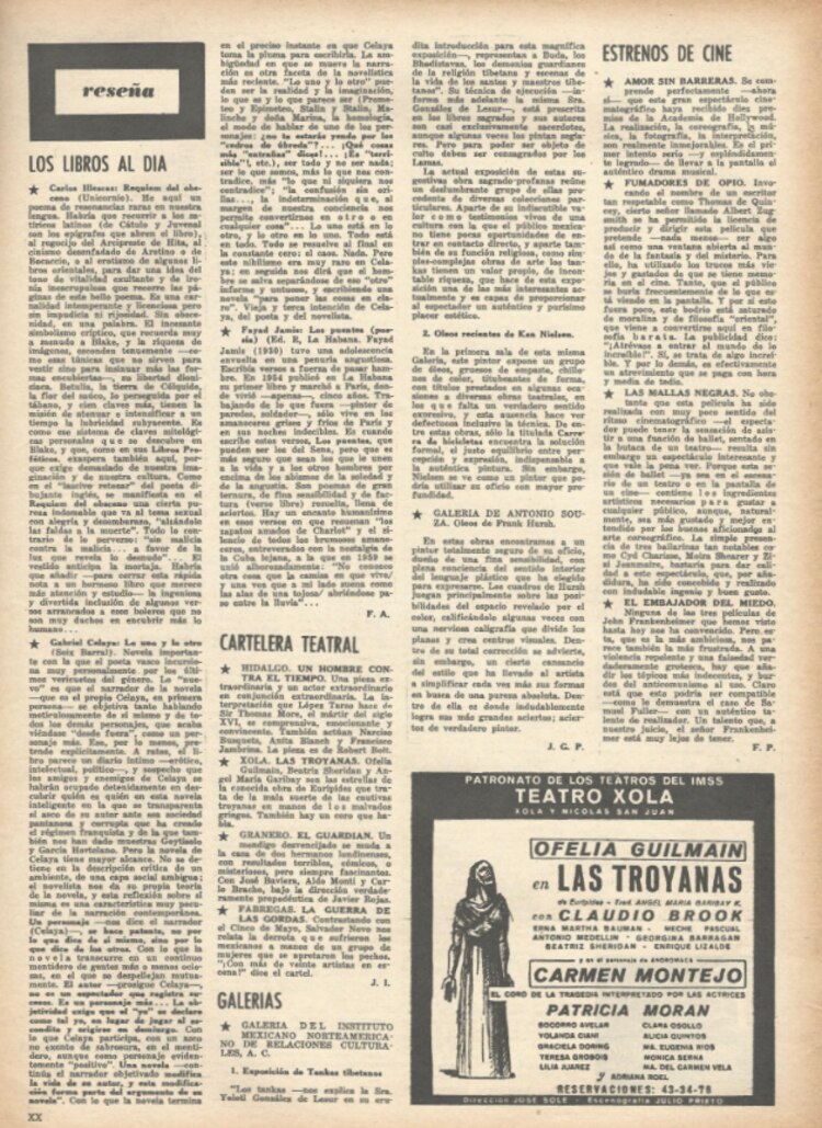 “Cartelera teatral” por Jorge Ibargüengoitia