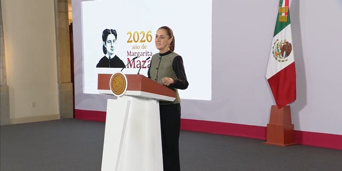 Claudia Sheinbaum Pardo en Palacio Nacional este jueves.