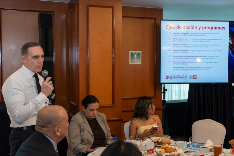 El director general del Metro, Adrián Rubalcava Suárez, presentó un balance de su gestión al frente del STC, el 28 de julio de 2026.