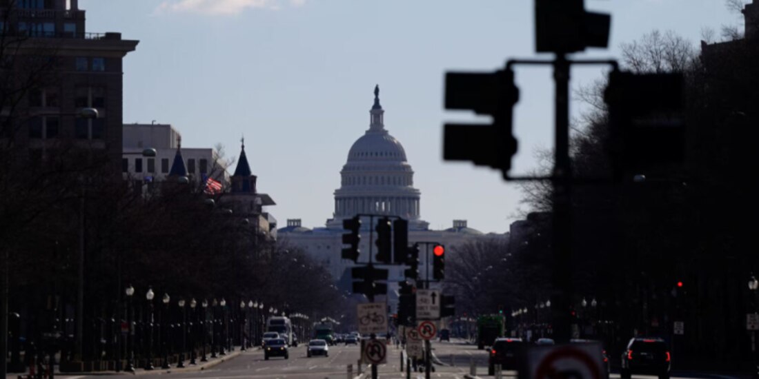 La cúpula del Capitolio, en Pennsylvania Avenue.