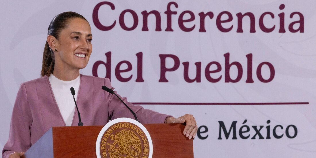 Claudia Sheinbaum este viernes en conferencia de prensa.