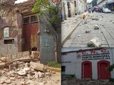 Así lucen algunas fachadas de edificios en Oaxaca, epicentro del sismo.
