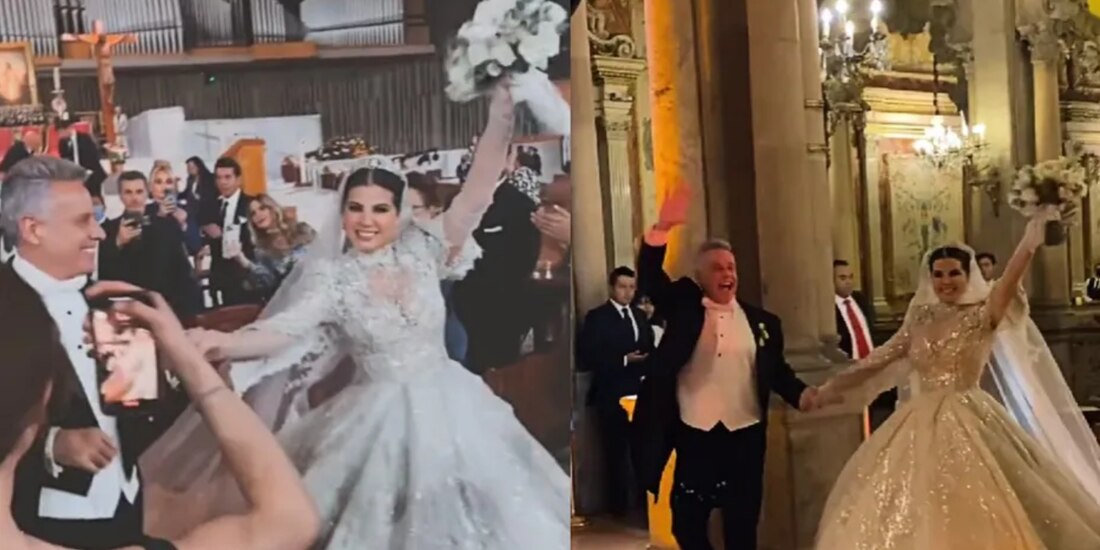 Así fue la boda de Alexis Ayala y Cinthia Aparicio en la Basílica de Guadalupe (VIDEOS)