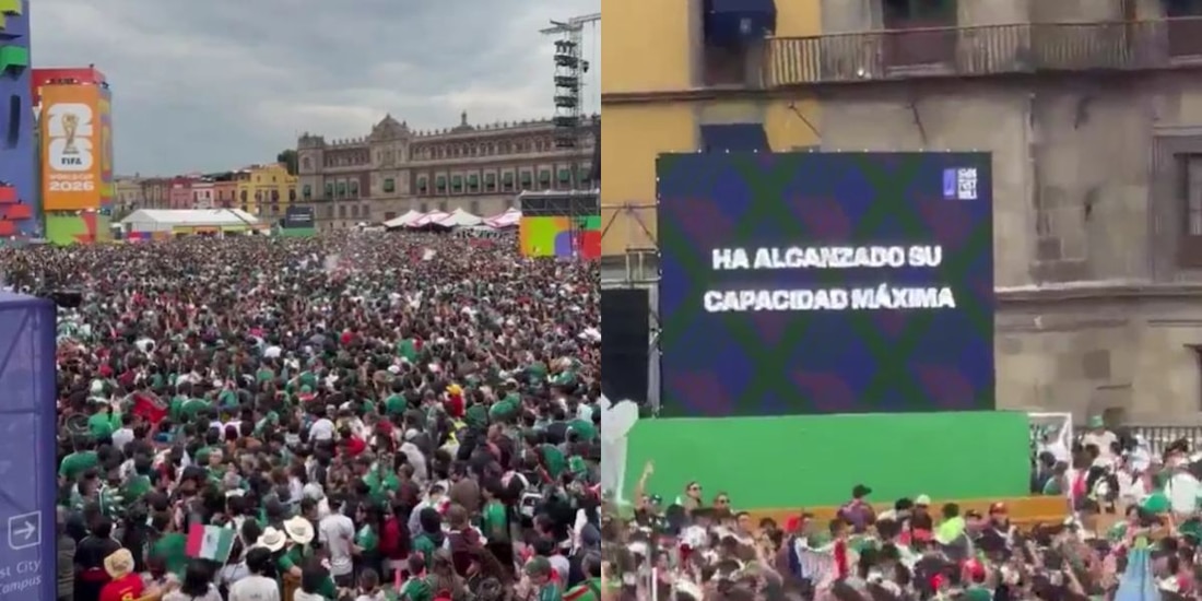 Fan Fest del Zócalo alcanza su máxima capacidad por México vs Chequia.