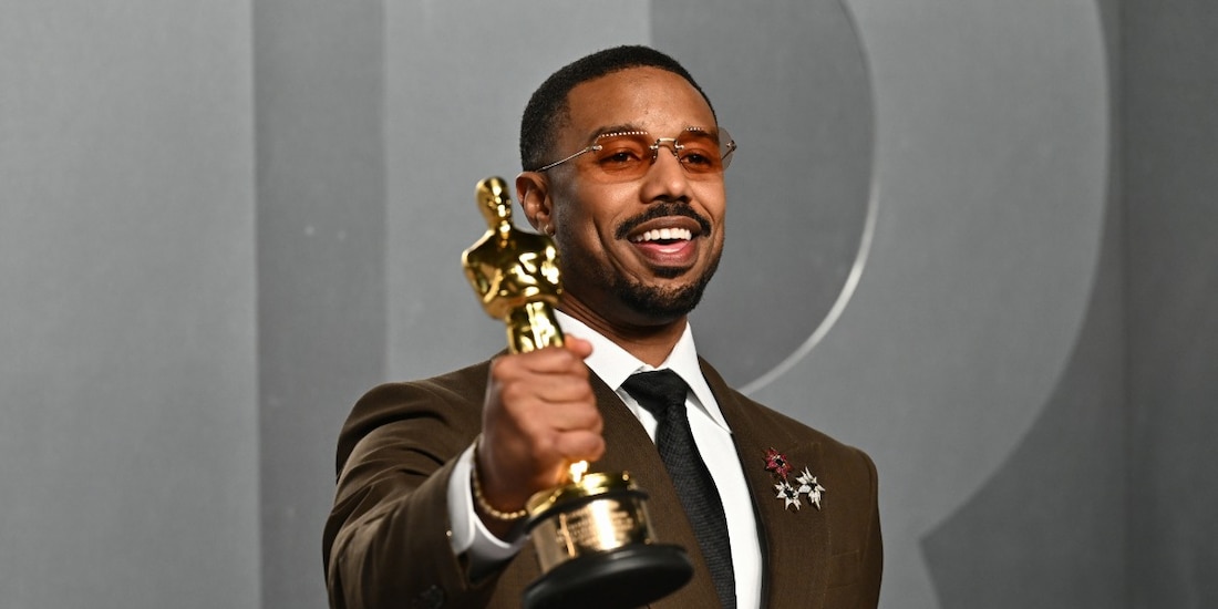 Michael B Jordan celebra su primer Oscar comiendo hamburguesas
