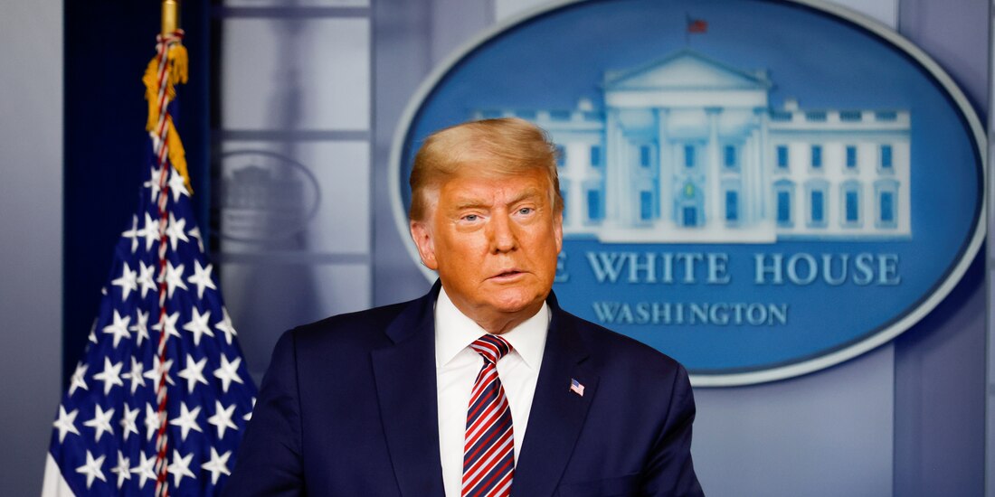 El presidente Donald Trump dio hoy jueves un mensaje desde la Casa Blanca.