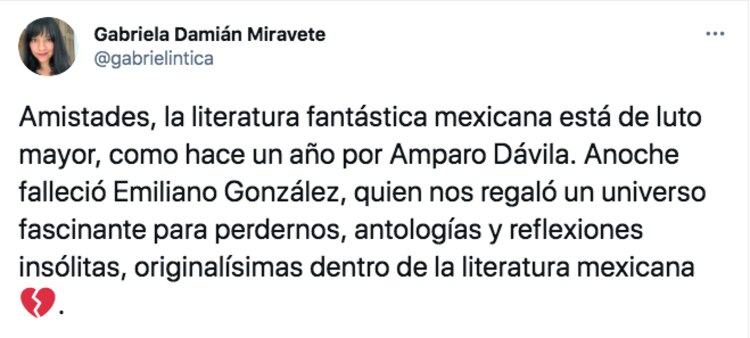 Autores lamentan la muerte de Emiliano González.