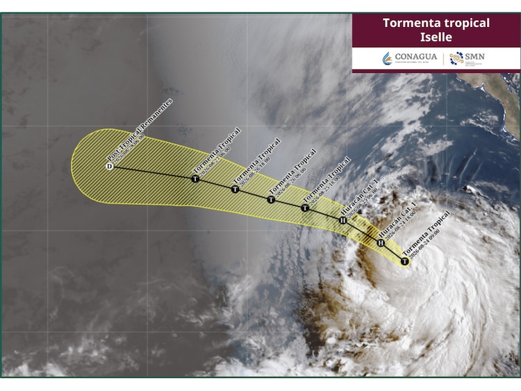 Trayectoria de la tormenta tropical Iselle